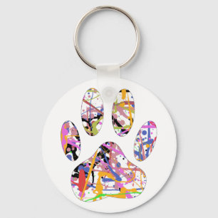 Llavero Paint Splatt Dog Paw Print