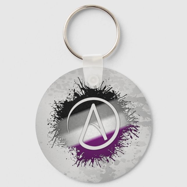 Llavero Paint Splatter Asexual Pride Atheist Symbol (Anverso)