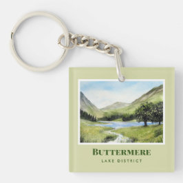 Llavero Paintaje paisajístico acuarela de la Buttermere de