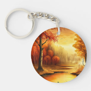 Llavero Paintaje paisajístico de la temporada de otoño-687