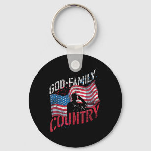 Llavero País de familia de Dios Soldado Bandera Estadounid