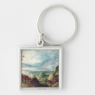 Llavero Paisaje con el mar y las montañas (aceite en lona)