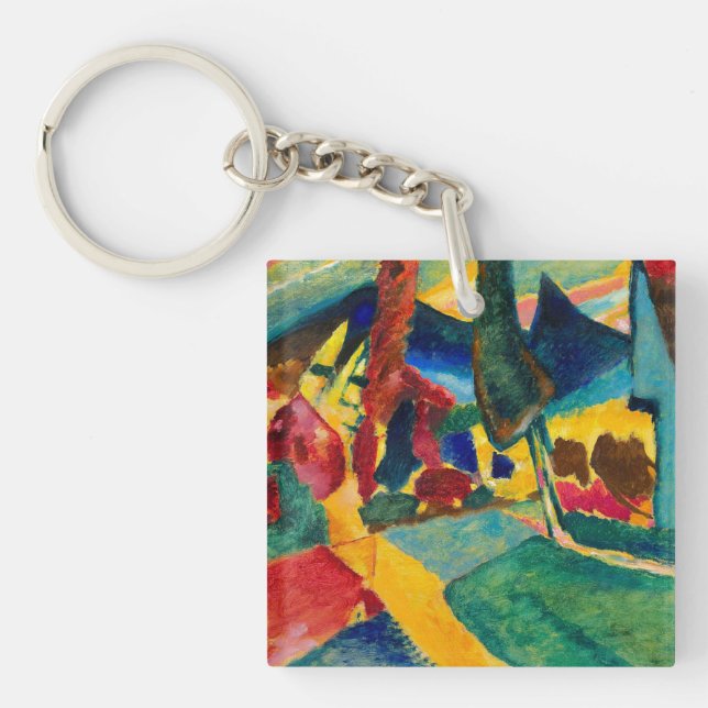 Llavero Paisaje de Kandinsky con dos álamos (Frente)
