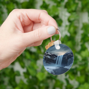 Llavero Paisaje de las cascadas de Islandia