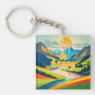 Llavero Paisaje de montaña Retro