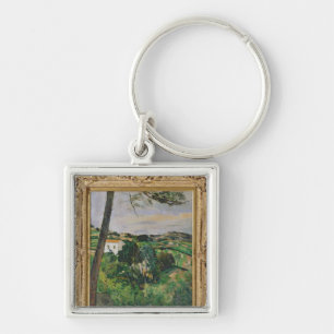 Llavero Paisaje de Paul Cezanne el con el tejado rojo o