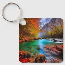 Paisaje del río Otoño Tranquilo