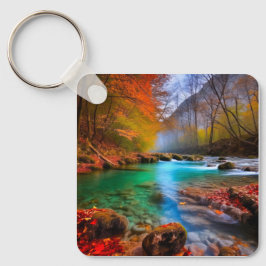Llavero Paisaje del río Otoño Tranquilo