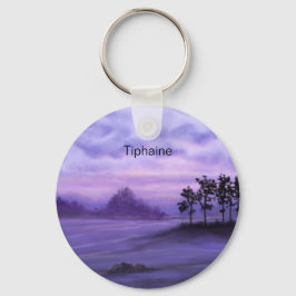 Llavero Paisaje fantástico morado