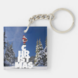 Llavero paisaje invernal de los navidades