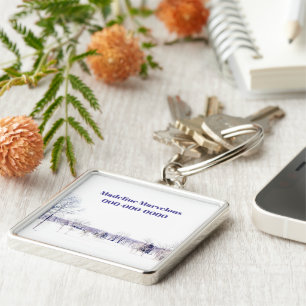 Llavero Paisaje invernal de nieve