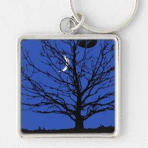 Llavero Paisaje lunar en azul cobalto y negro