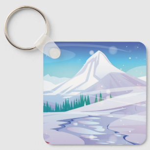 Llavero Paisaje montañoso de nieve