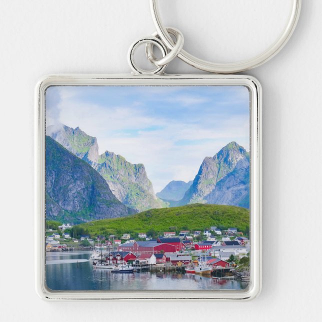 Llavero Paisaje panorámico noruego Islas Lofoten Noruega (Frente)