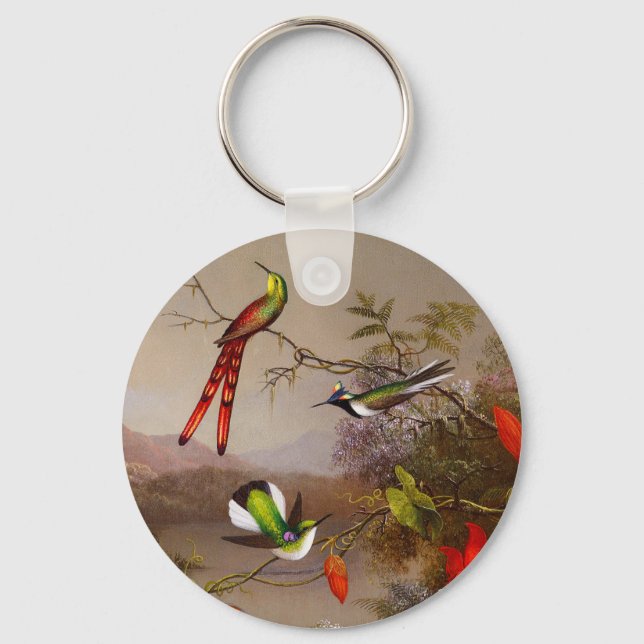Llavero Paisaje tropical con 10 Hummingbirds Heade (Anverso)
