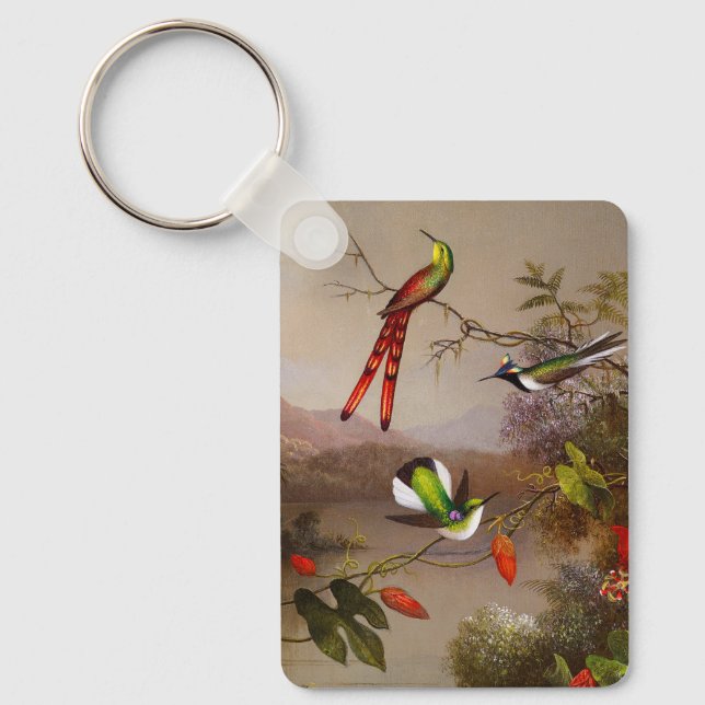 Llavero Paisaje tropical con 10 Hummingbirds Heade (Anverso)