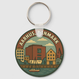 Llavero Paisaje urbano de Aarhus Dinamarca