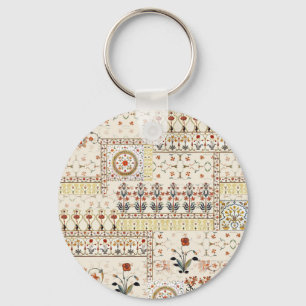 Llavero Paisley floral mogol: Elegancia digital étnica.
