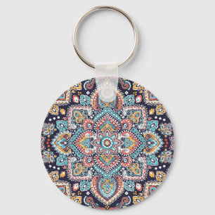 Llavero Paisley indio: Patrón de Mandala étnica