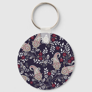 Llavero Paisley tradicional india, patrón sin fisuras.
