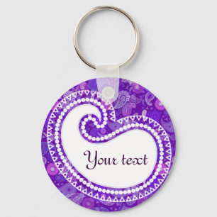Llavero Paisley violeta