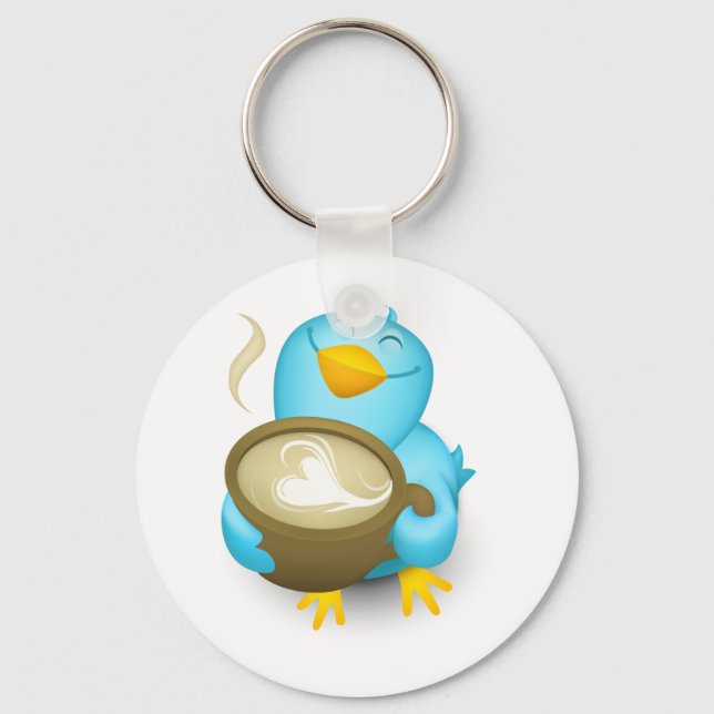 Llavero Pájaro del café de Twitter (Anverso)