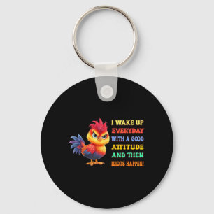 Llavero Pájaro Divertido Gallo Gruñón Frase Sarcástica Pol