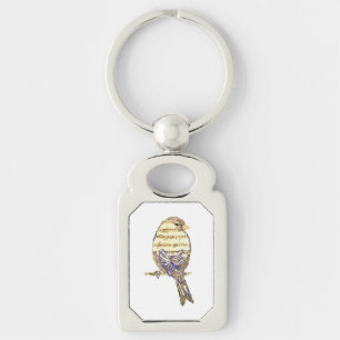 Llavero Pájaro Lindo con Notas Musicales Personalizar 