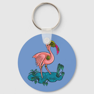 Llavero Pájaro mecánico, flamingo rosado Mecha Robot