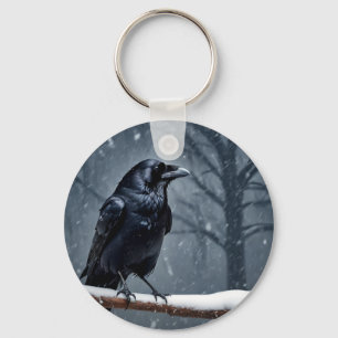 Llavero Pájaro negro oscuro de raven