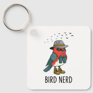 Llavero Pájaro Nerd Funny Bird Mirando Aves Aves Lover