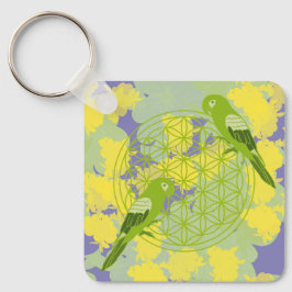 Llavero pájaro,totem animal,zen,chakra,flor de la vida,flo