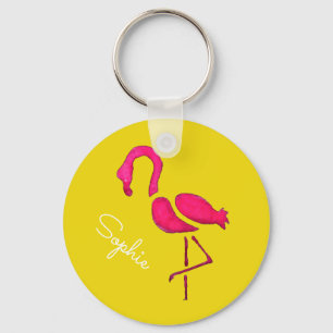 Llavero Pájaro único de flamingo rosa
