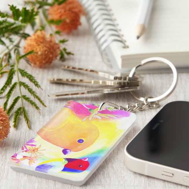Llavero Pájaros Brillantes de Tie-Dye (Frente Derecha)