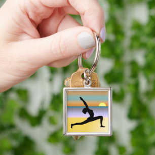 Llavero Palabra clave cuadrada de la mujer yoga de playa S