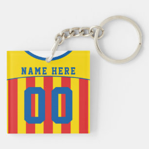 Llavero Palabra clave de Jersey de nombre y número, fútbol