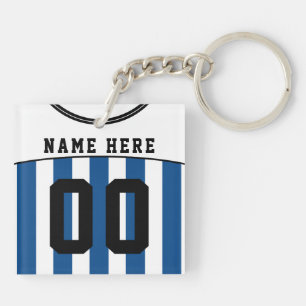 Llavero Palabra clave de Jersey de nombre y número, fútbol