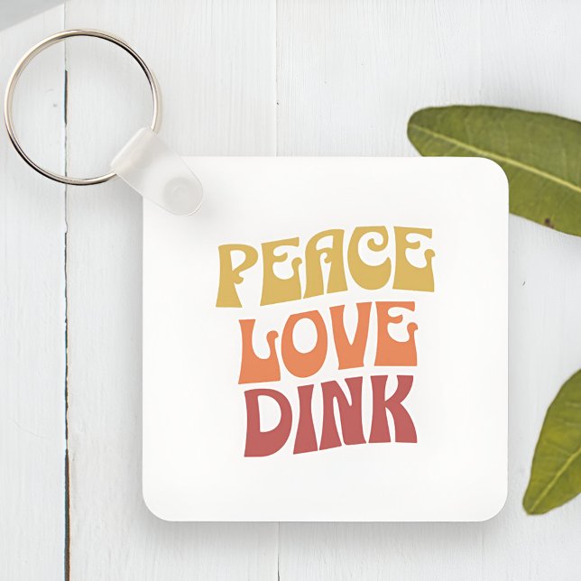 Llavero Palabra clave Metalizado de Peace Love Dink Square (Peace Love Dink Square Metal Keychain)