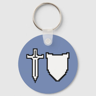 Llavero Palabra clave Pixel Art y Shield