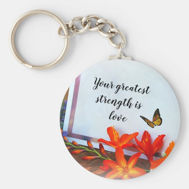 Llavero Palabras de la cadena de teclas del botón de sabid (Frente)