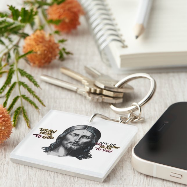 Llavero Palabras divinas: Jesús tallado en el arte (Frente Derecha)