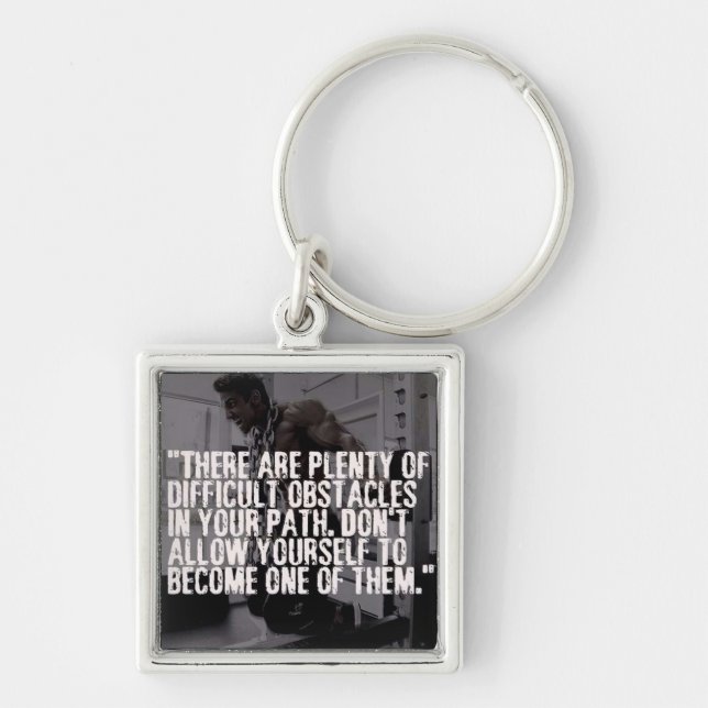 Llavero Palabras Inspiradoras de trabajo: obstáculos (Frente)