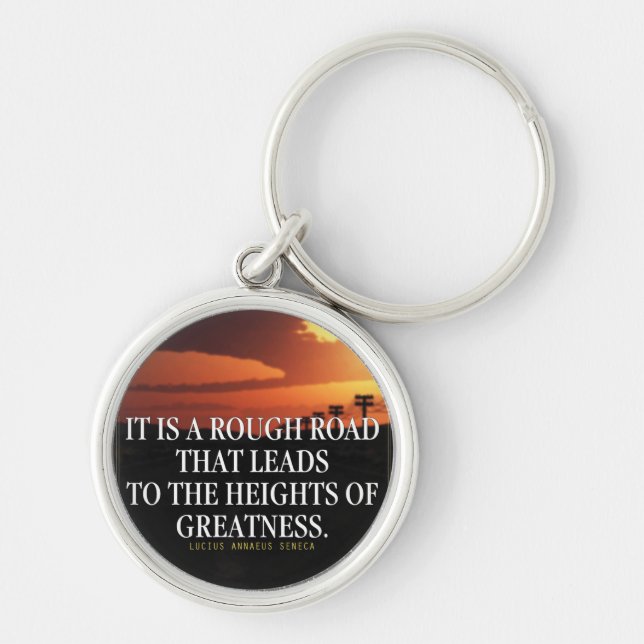 Llavero Palabras motivacionales: el camino duro conduce a  (Frente)