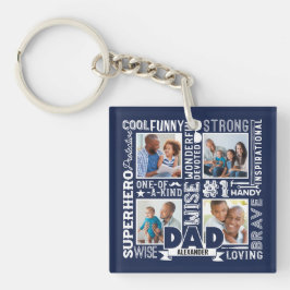 Llavero Palabras para la Marina de Collage de fotos del Dí