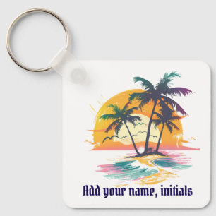 Llavero Palangrería Tropical Sunset - Beach Vibes & Palm T