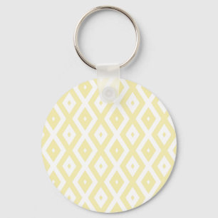 Llavero Pale yellow and white diamond pattern