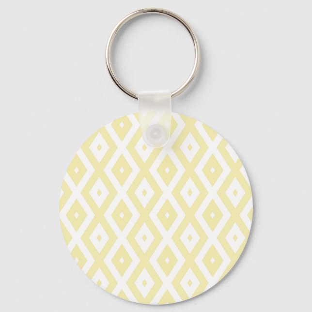 Llavero Pale yellow and white diamond pattern (Anverso)