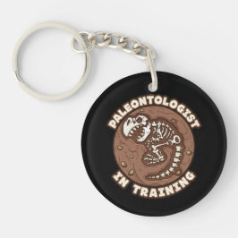 Llavero Paleontólogo en la formación de fósiles de dinosau