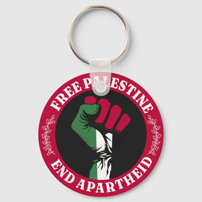 Llavero Palestina Libre para terminar con el Apartheid II (Anverso)