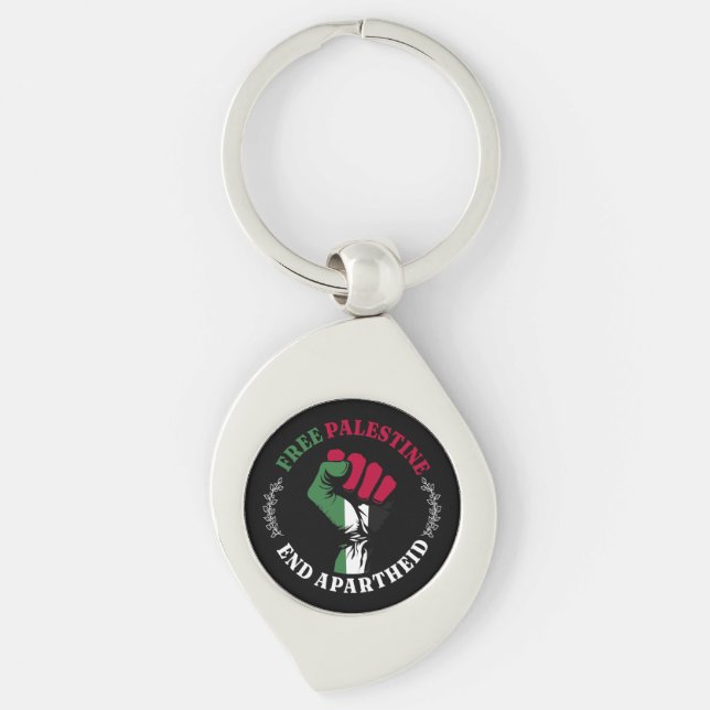 Llavero Palestina Libre para terminar con el Apartheid III (Anverso)